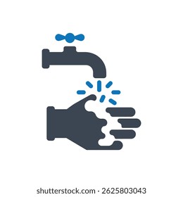 Hand Washing Process Icon Isolated On White Background