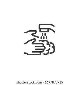 Hand Washing Related Vector Line Icons.
