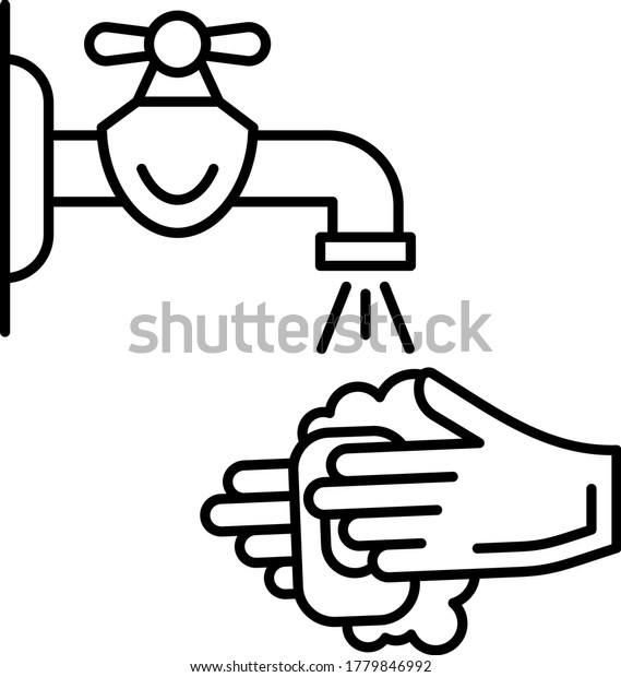 Hand Washing Rubing Concept Vector Icon Stock Vector (Royalty Free ...