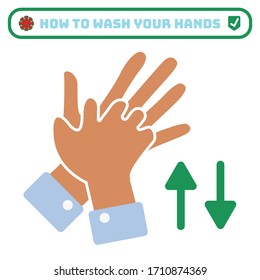 Handwaschregeln, flaches Symbol