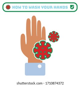hand washing rules flat icon