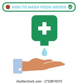 hand washing rules flat icon