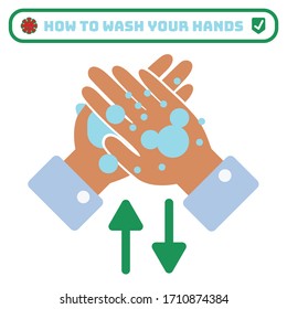 hand washing rules flat icon