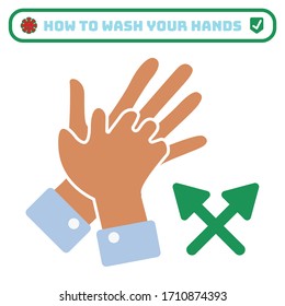 hand washing rules flat icon