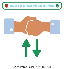 hand washing rules flat icon