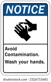 Hand washing sign and labels