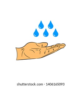 Hand washing sign symbol illustration
