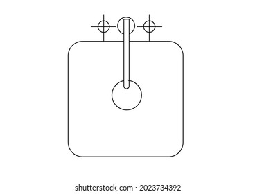 Hand washing sink sketch vector design view from above