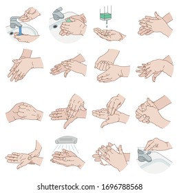 Hand washing sketch. Clean against viruses. Vector hand sketch. Infographics of purity.