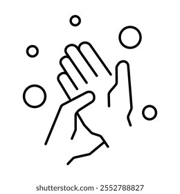 Hand washing with soap bubble icon vector on white background