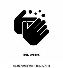 Händewaschen mit Seifenflachsymbol. Vektorgrafik von Desinfektion und Hygiene für die Gesundheit.