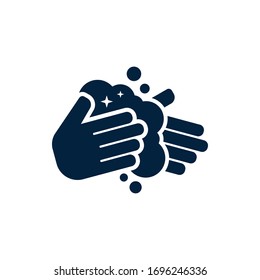 Hand Washing With Soap logo vector illustration