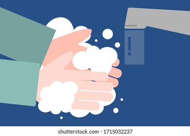 Hand washing with soap. vector format