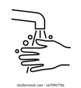 hand washing with soap -vector illustration