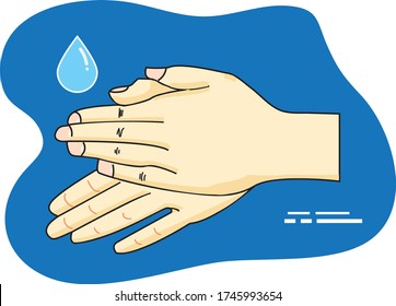 Hand washing steps vector illustrations. Prevent Illness And Hygiene, Keep Yourself Healthy, Sanitary, Infection, Sickness, Healthy