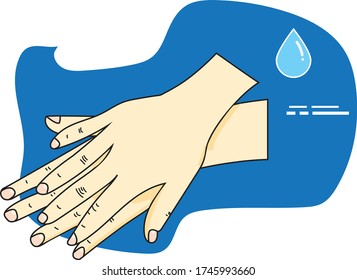 Hand washing steps vector illustrations. Prevent Illness And Hygiene, Keep Yourself Healthy, Sanitary, Infection, Sickness, Healthy
