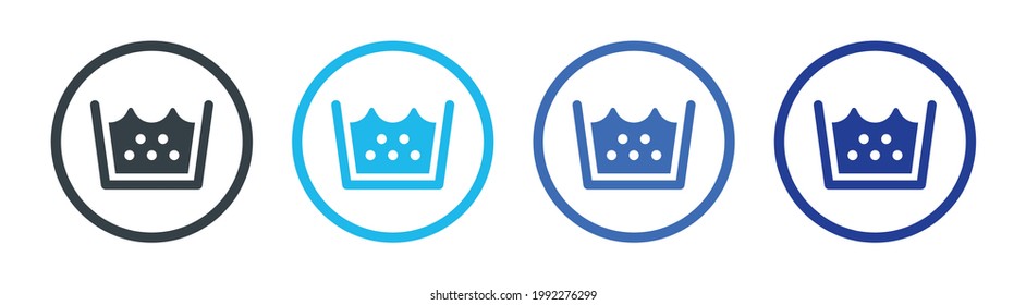 Símbolo de lavado de mano vectorial Icono de la ropa lavado aislado en fondo blanco.