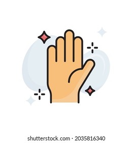 Hand washing vector filled outline icon style illustration. EPS 10 file