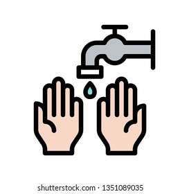 Hand washing vector, Hygiene filled style icon editable stroke