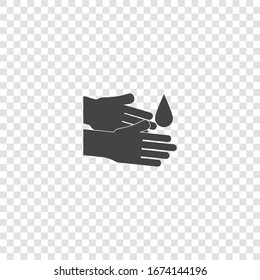 Händewaschen der Vektorillustration Symbol. Hygienesymbol auf transparentem Hintergrund.
