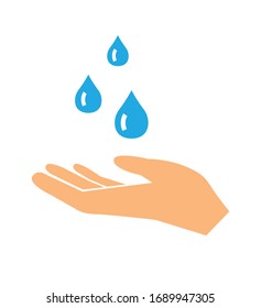 Símbolo higiénico vectorial de lavado manual en fondo blanco aislado eps 10
