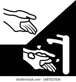 ilustración de icono de vectores de lavado manual