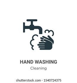 Hand washing vector icon on white background. Flat vector hand washing icon symbol sign from modern cleaning collection for mobile concept and web apps design.