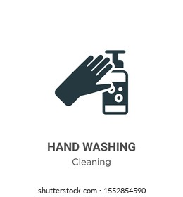 Hand washing vector icon on white background. Flat vector hand washing icon symbol sign from modern cleaning collection for mobile concept and web apps design.