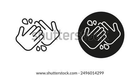 Hand washing vector icon set. Wash hands sanitary icons.