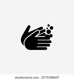 Hand washing vector illustration, Hygiene solid design icon fully editable vector template