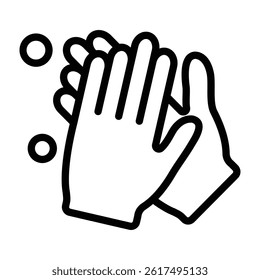 Hand Washing Vector Line Icon Design