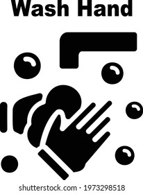Hand washing vector, on white background