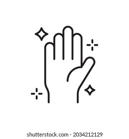 Ilustración de estilo de icono del contorno del vector de lavado manual. archivo EPS 10