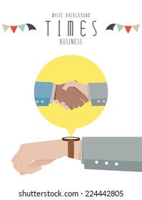 Hand with a watch, Business Times (White Background)