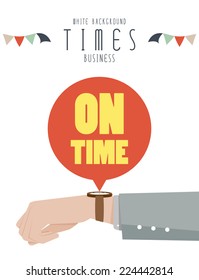 Hand with a watch, Business Times (White Background)