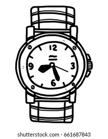 hand watch cartoon vector illustration black stock vector royalty free 661687843 watch cartoon vector illustration black