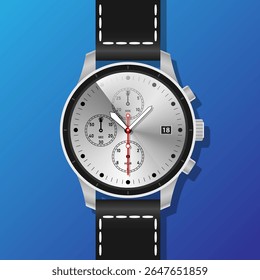 Reloj de mano classic para hombre Vector plateado banda azul oscuro