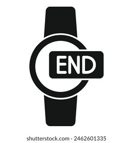 Hand watch duration end time icon simple vector. Life end date. Period hour