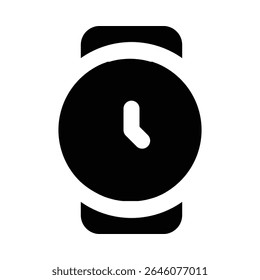 Icono de glifo de reloj de mano Vector editable