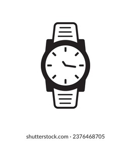 Icono de reloj de mano. Diseño de señales planas de vigilancia manual. Pictograma con símbolo de reloj de mano. icono de interfaz de usuario de UX