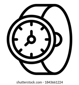 Icono de reloj de mano. Icono de vector de reloj de mano de contorno para diseño web aislado en fondo blanco