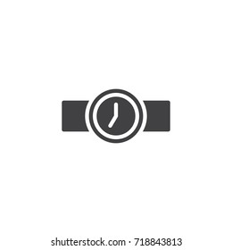 Hand watch icon vector, filled flat sign, solid pictogram isolated on white. Wristwatch Symbol, logo illustration.