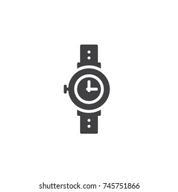 Hand watch icon vector, filled flat sign, solid pictogram isolated on white. Wristwatch symbol, logo illustration.