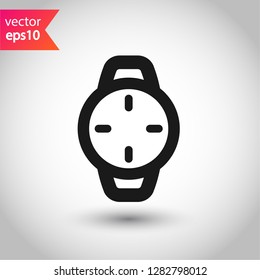 Hand watch icon. Watch vector sign. EPS 10 flat symbol