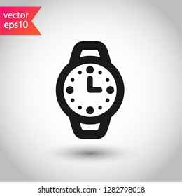 Hand watch icon. Watch vector sign. EPS 10 flat symbol
