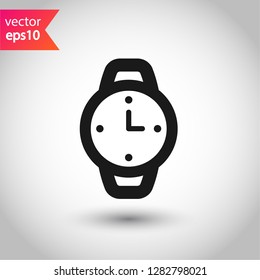 Hand watch icon. Watch vector sign. EPS 10 flat symbol