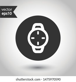 Hand watch icon. Watch vector sign. EPS 10 flat symbol. Round icon design