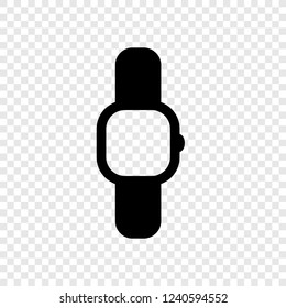 Hand watch icon vector transparent grid