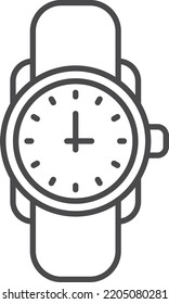 Icono de reloj de mano. Símbolo de la línea de reloj de la escritura