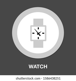 Hand Watch Icon, Wristwatch Illustration - Clock Symbol, Vector Clock Isolated